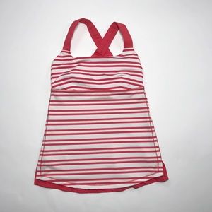 Lululemon | Track and Train Tank Red White Striped